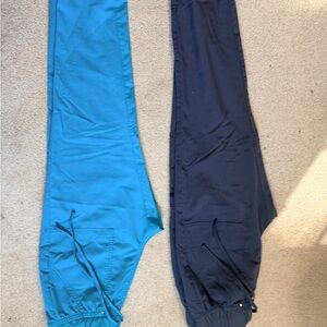 Two pairs of women's medium scrub star Kids' Teal and grey Jogger scrub Pants